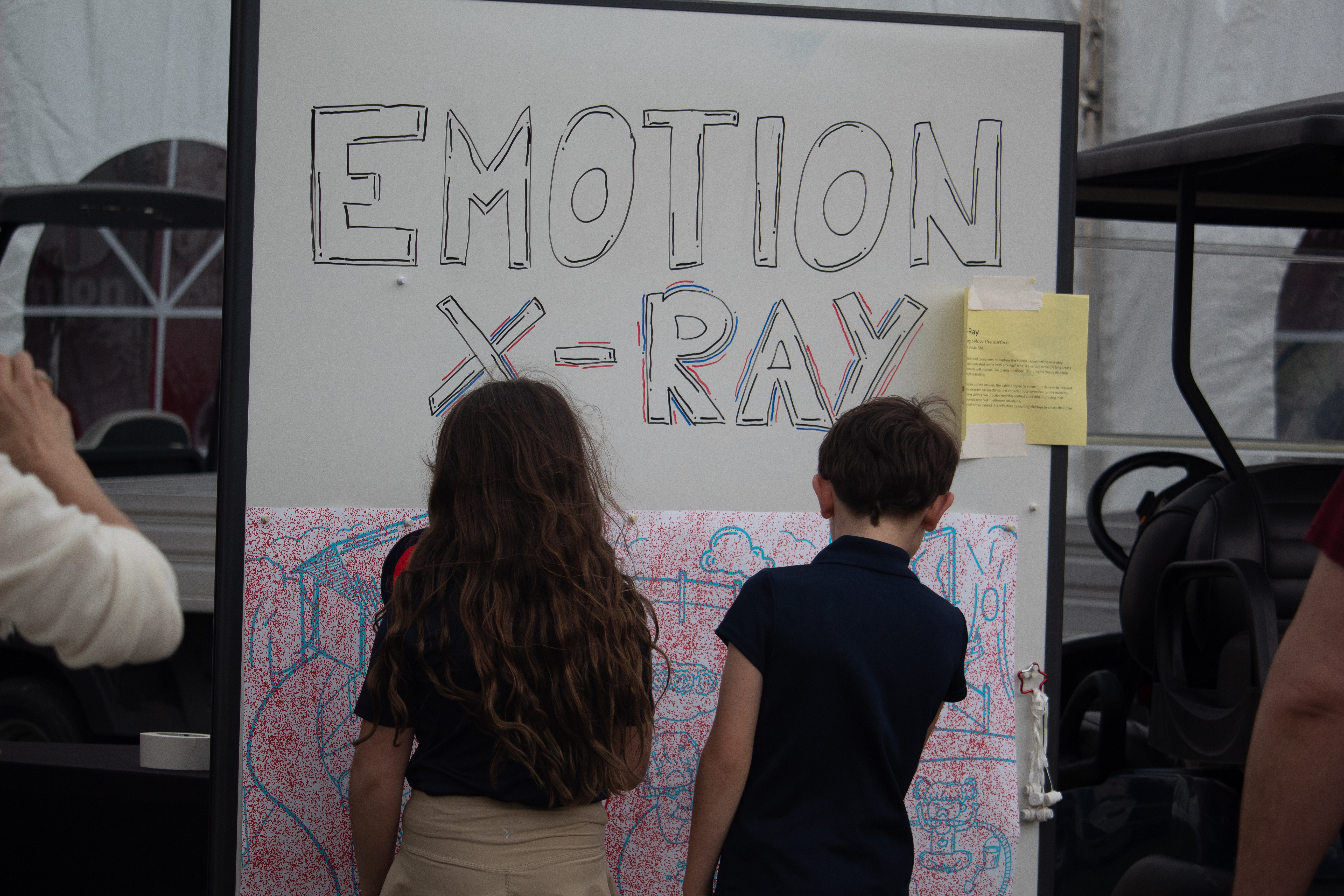 Children using the Emotion X-Ray exhibit